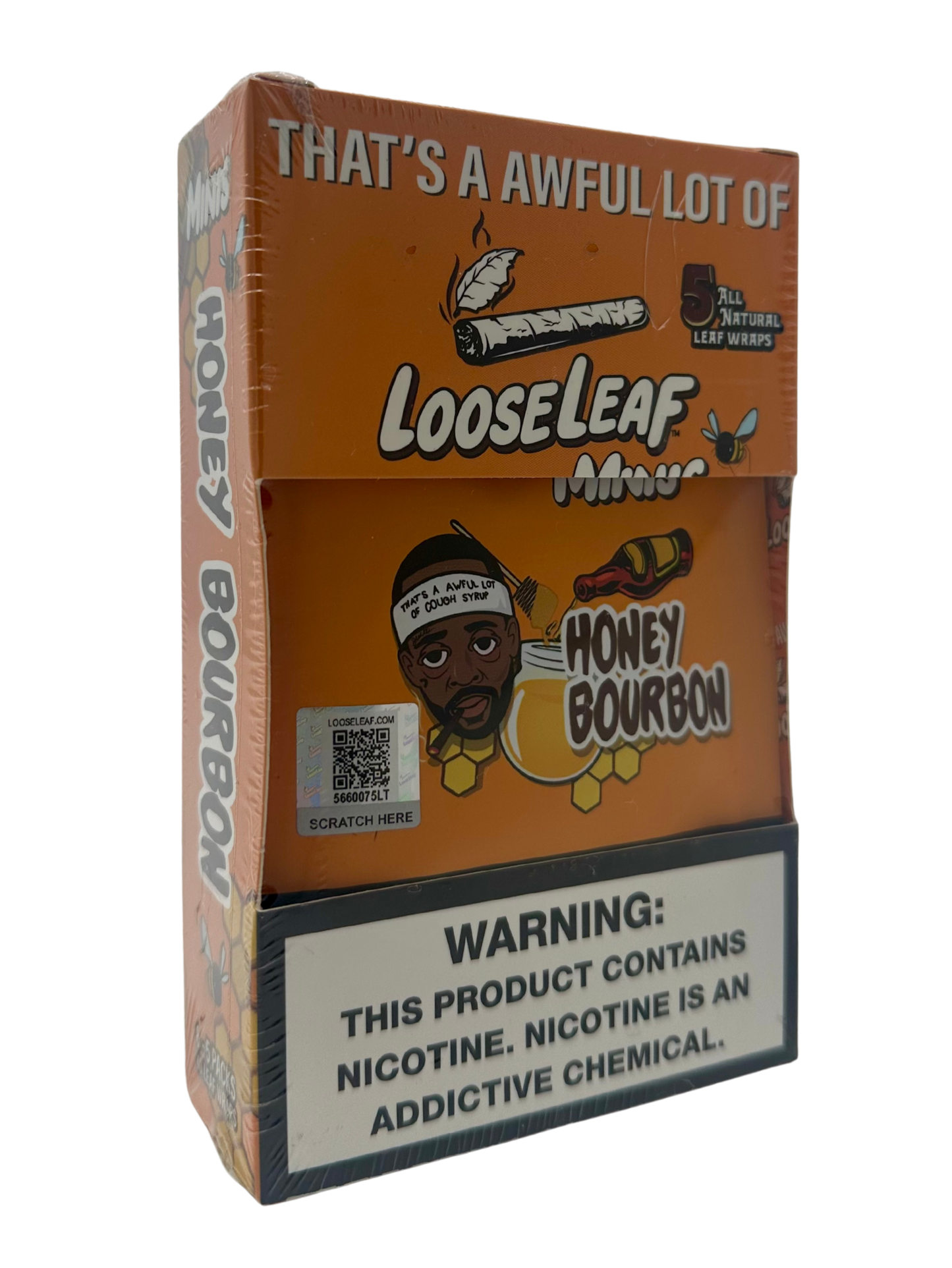 LooseLeaf Minis All Nat 5pk Wraps Honey Bourbon