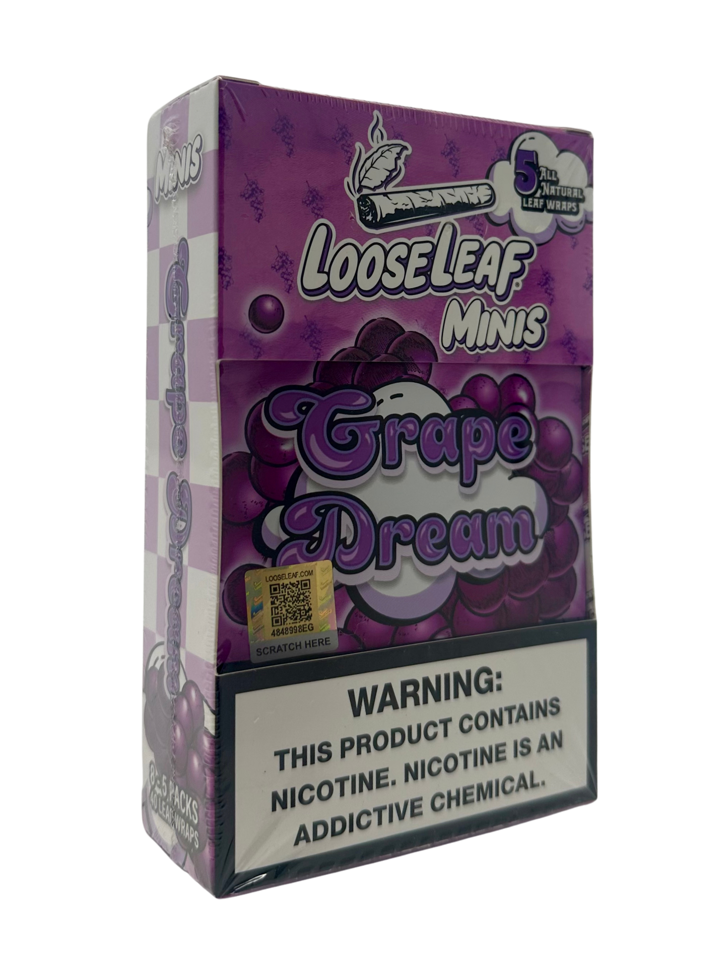 LooseLeaf Minis All Nat 5pk Wraps Grape Dream