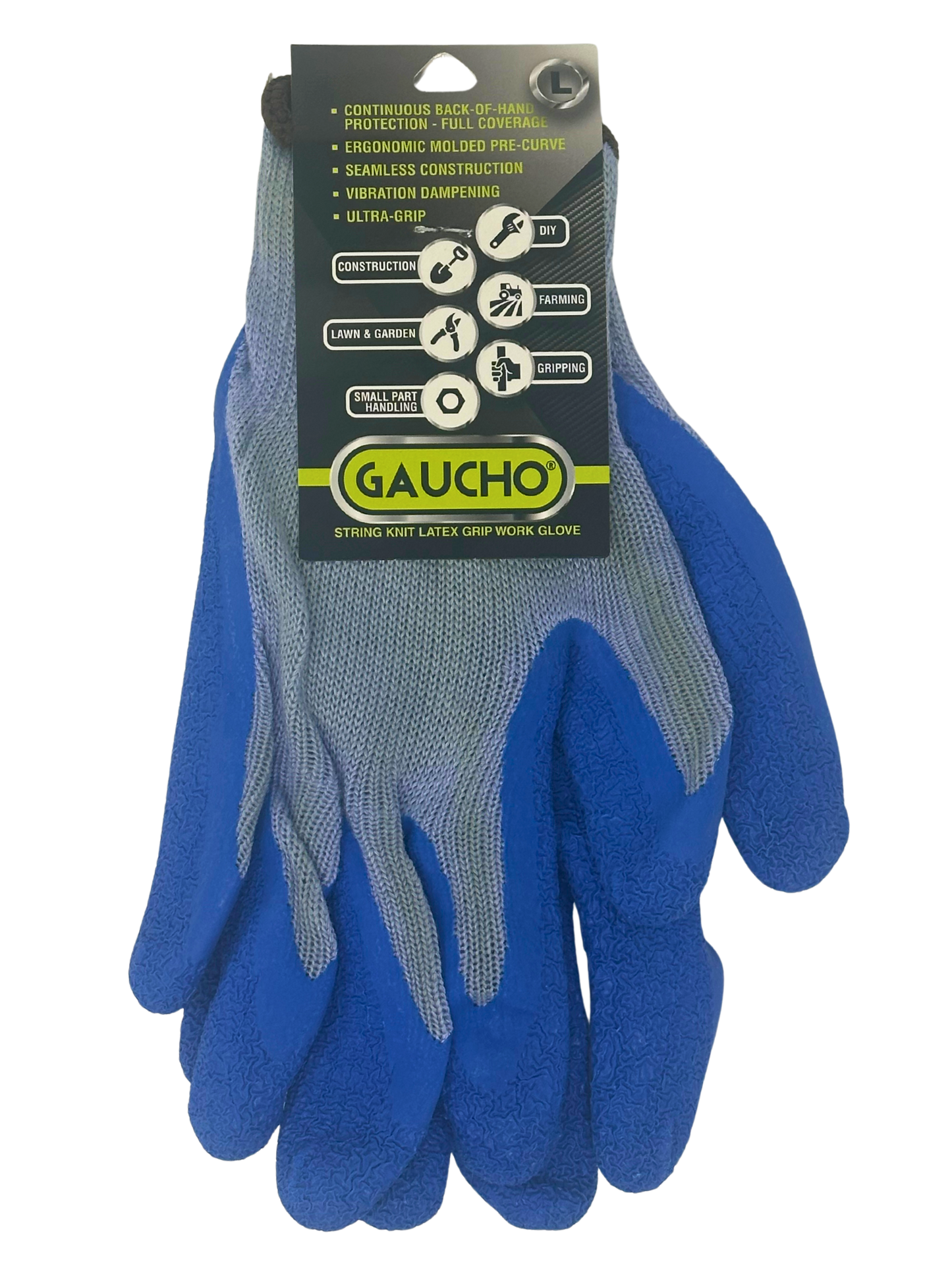 Blue Lg String Knit w/ Latex Grip