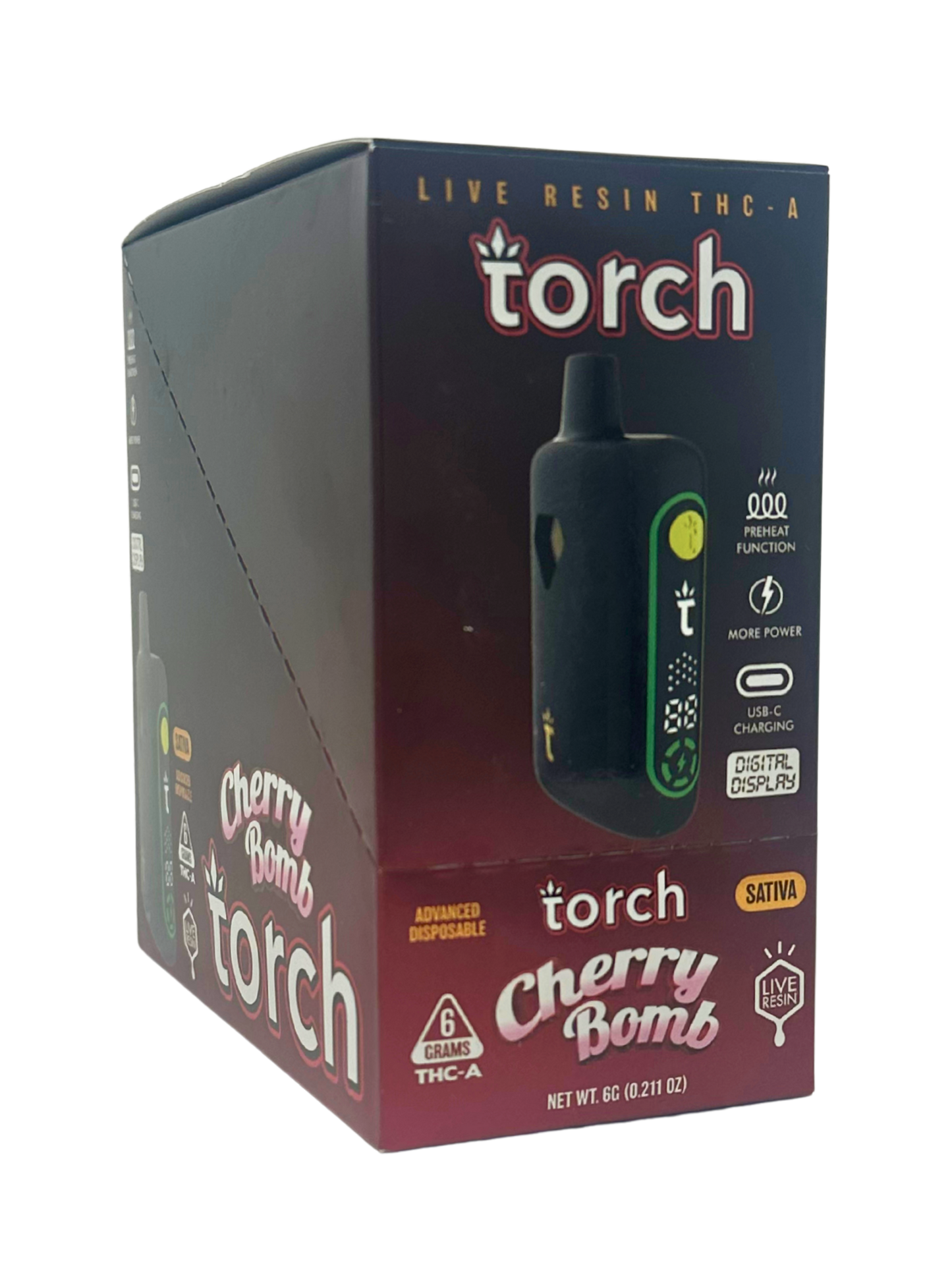 Torch 6g Pulse THC-A Live Resin Cherry Bomb (Sat)