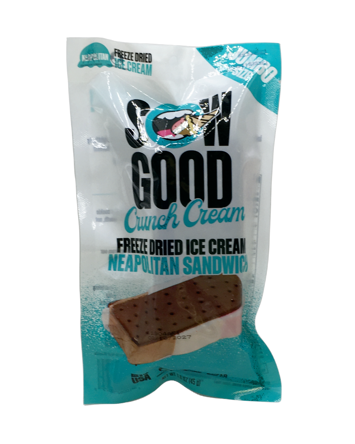 Jumbo Neapolitan Freeze Dried Ice Cream Sandwich 1.6oz