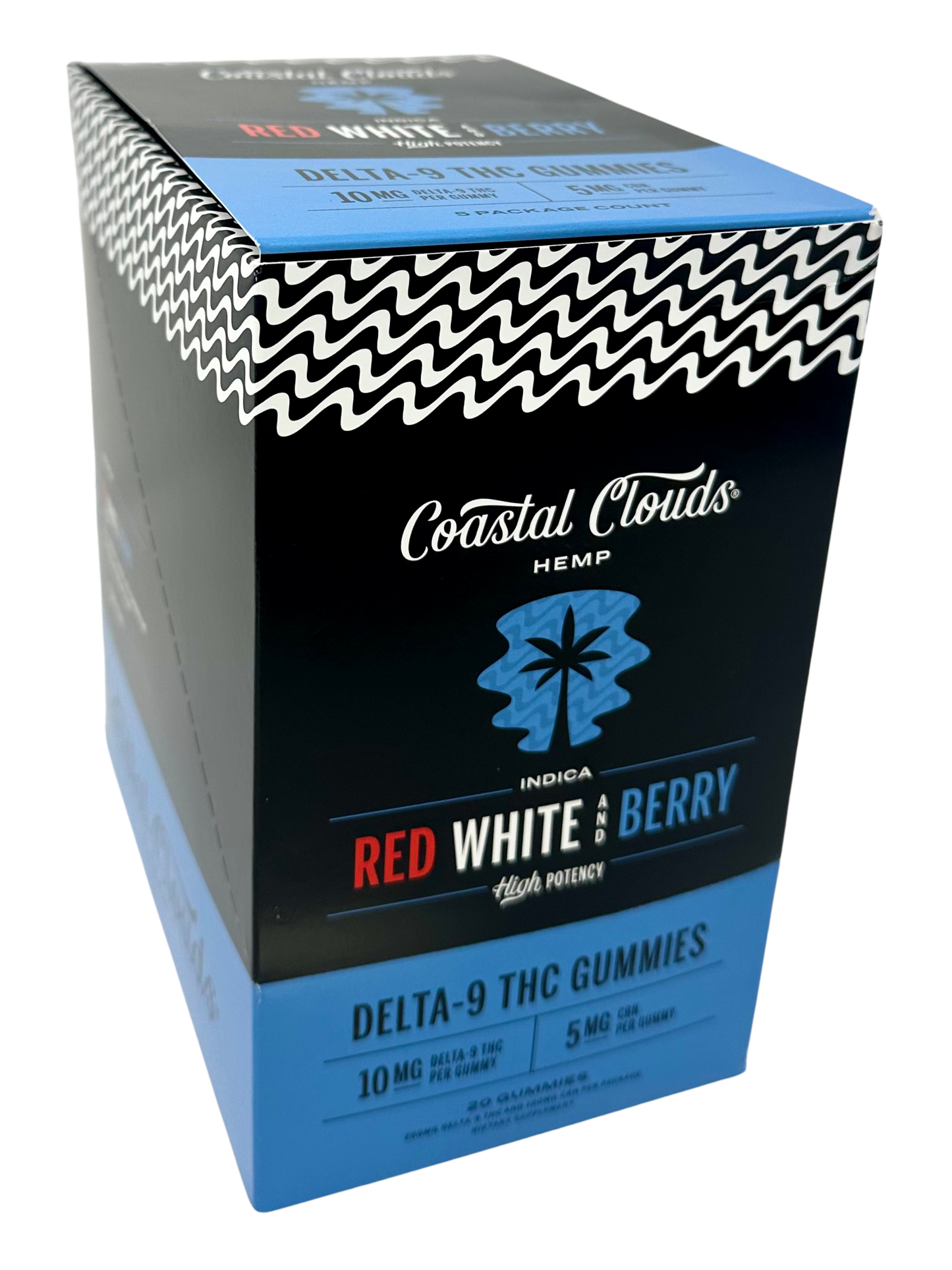 Coastal Clouds Red White & Berry D9 THC Gummies (Ind)