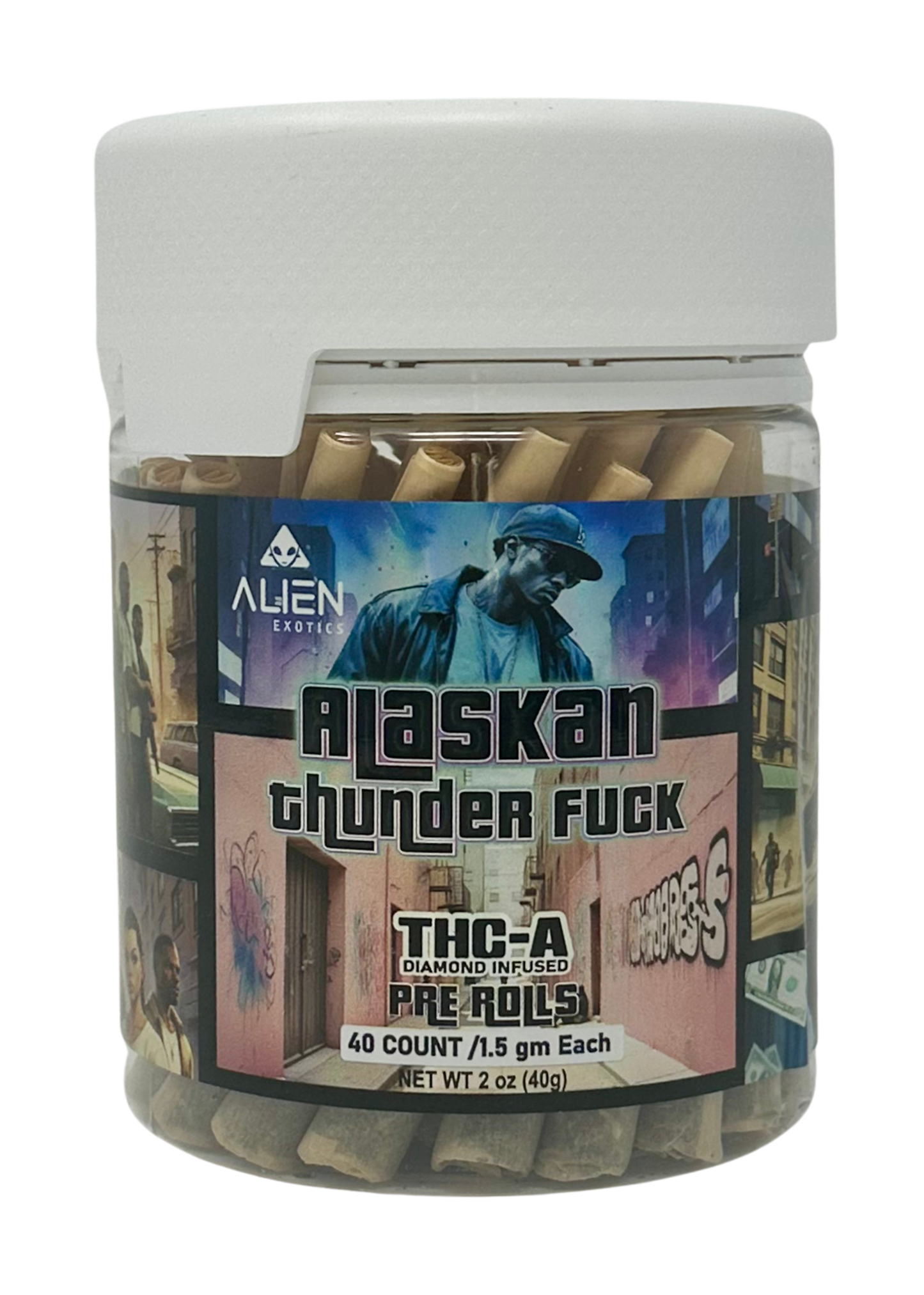 Alien THC-A Pre-Roll Jars (40 x 1.5g) Alaskan Thunder Fck(Sat)