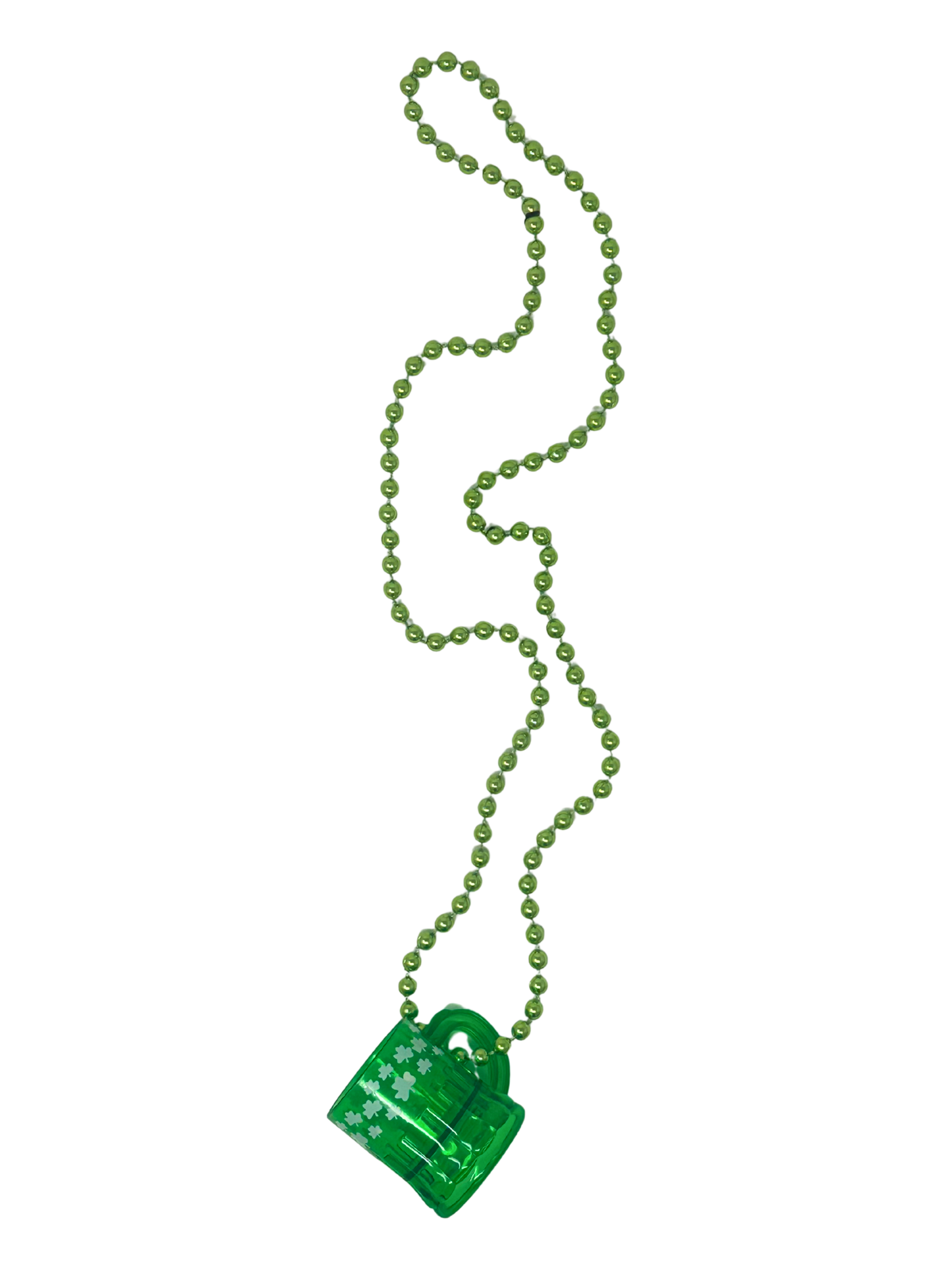 St Patricks day 1oz shot glass beaded necklace 12ct