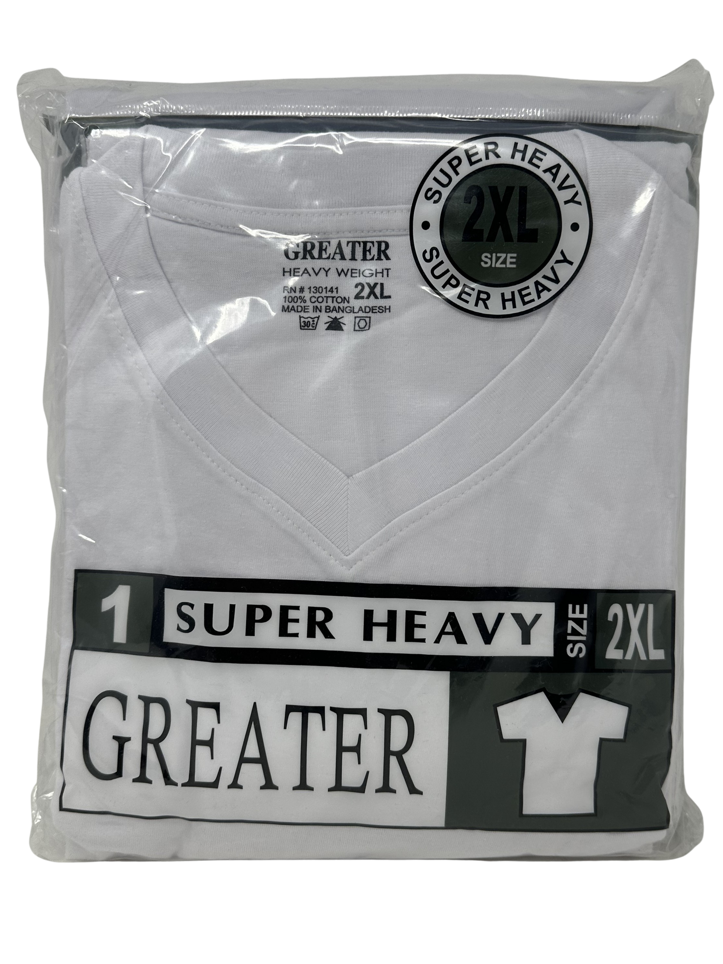 2X White V-Neck Shirt