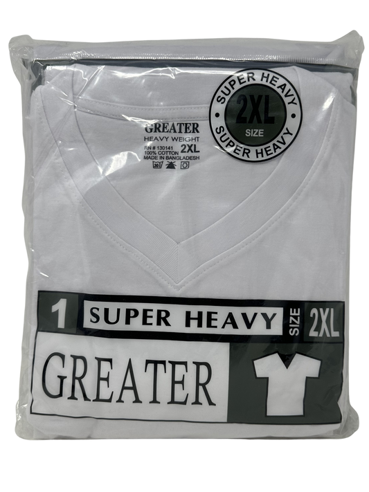 2X White V-Neck Shirt