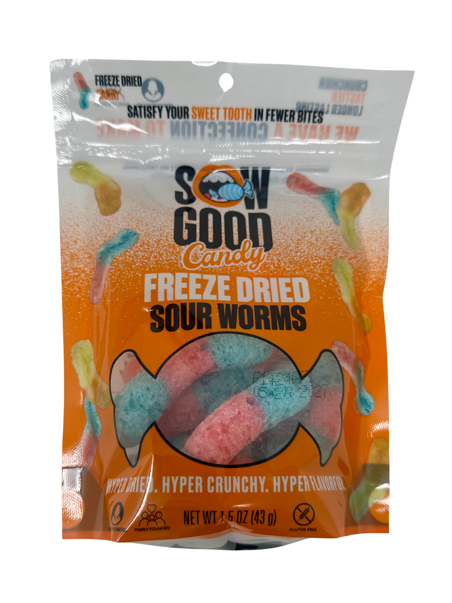 Sour Worms Freeze Dried Candy 1.5oz