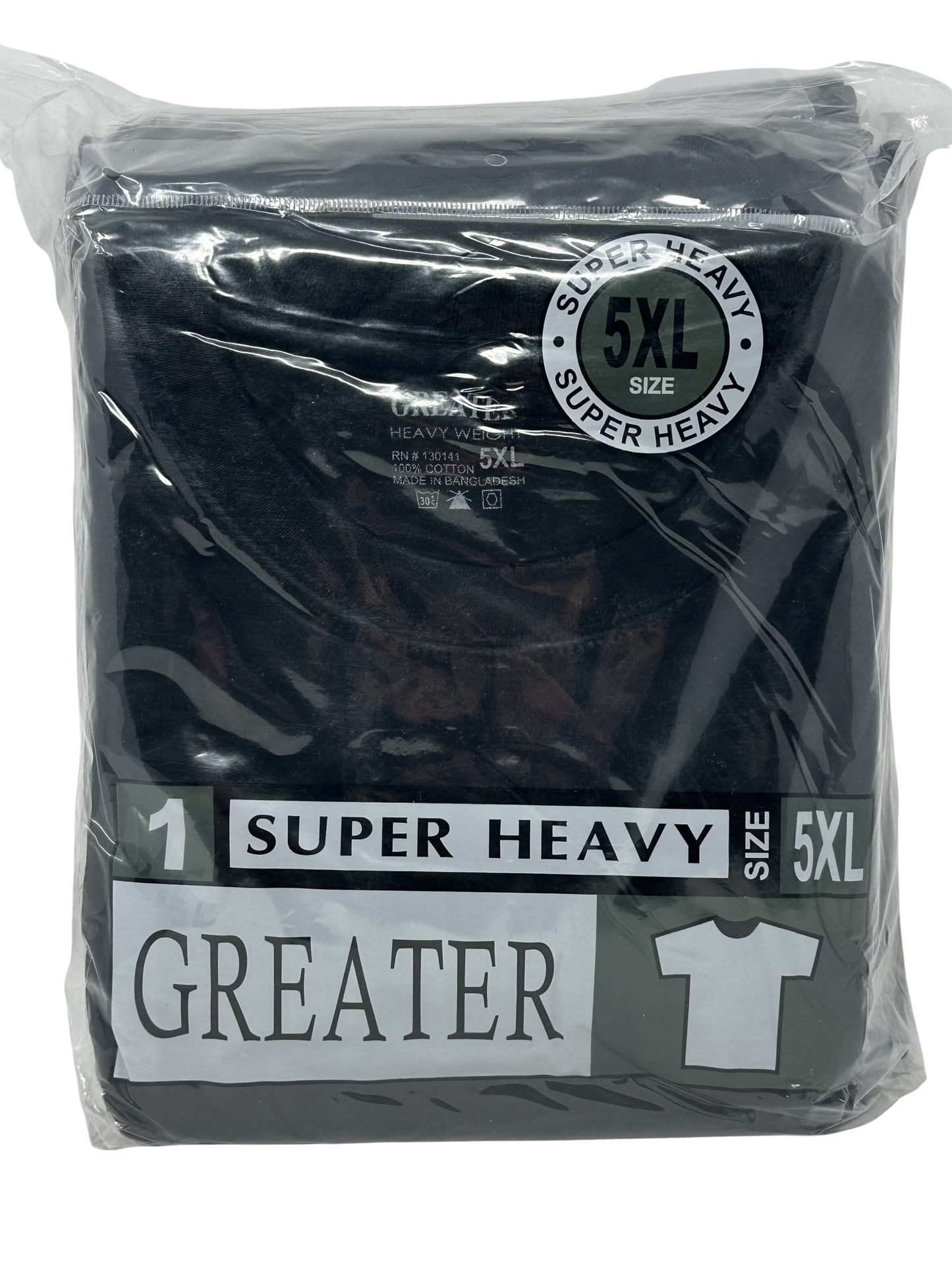 5X Black R-Neck Shirt