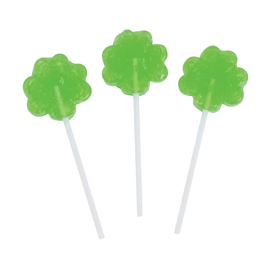 St Patricks day LIME Shamrock Suckers 12ct