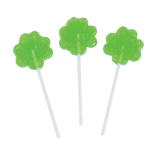 St Patricks day LIME Shamrock Suckers 12ct