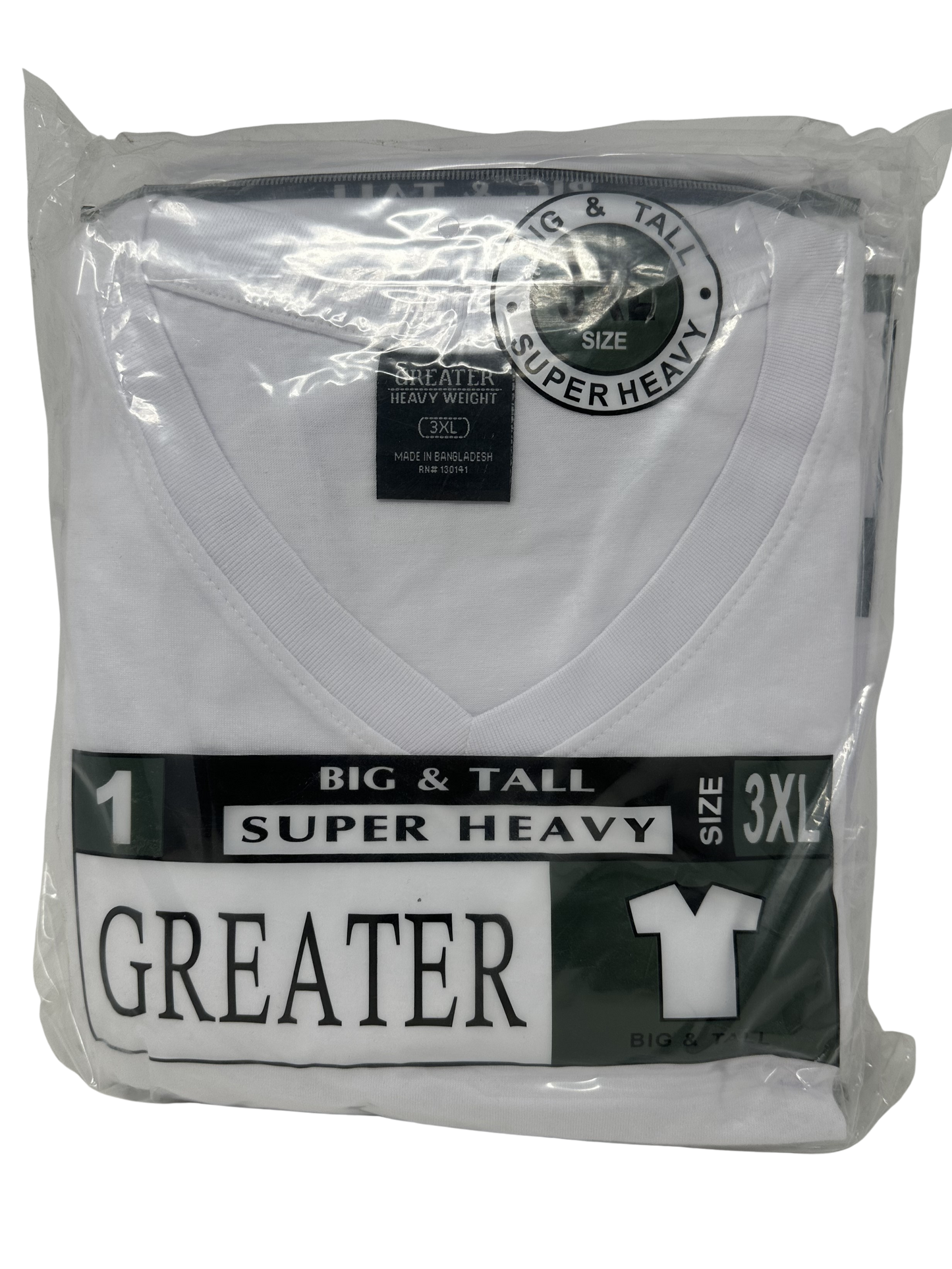 3X White V-Neck Shirt