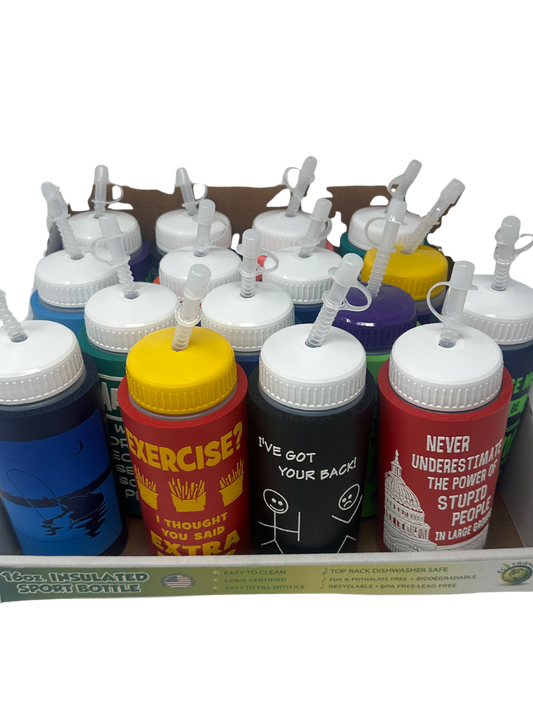 Insulated Sports Bottle (16oz) Funny Sayings