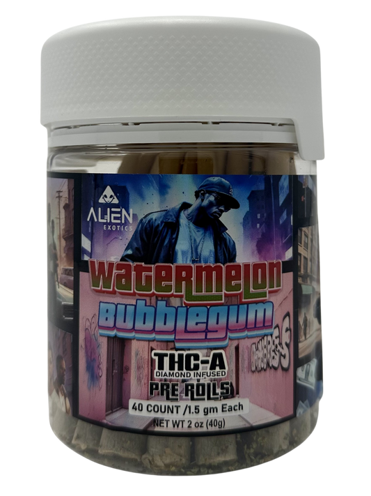 Alien THC-A Pre-Roll Jars (40 x 1.5g) Watermelon Bubblegum(Sat)