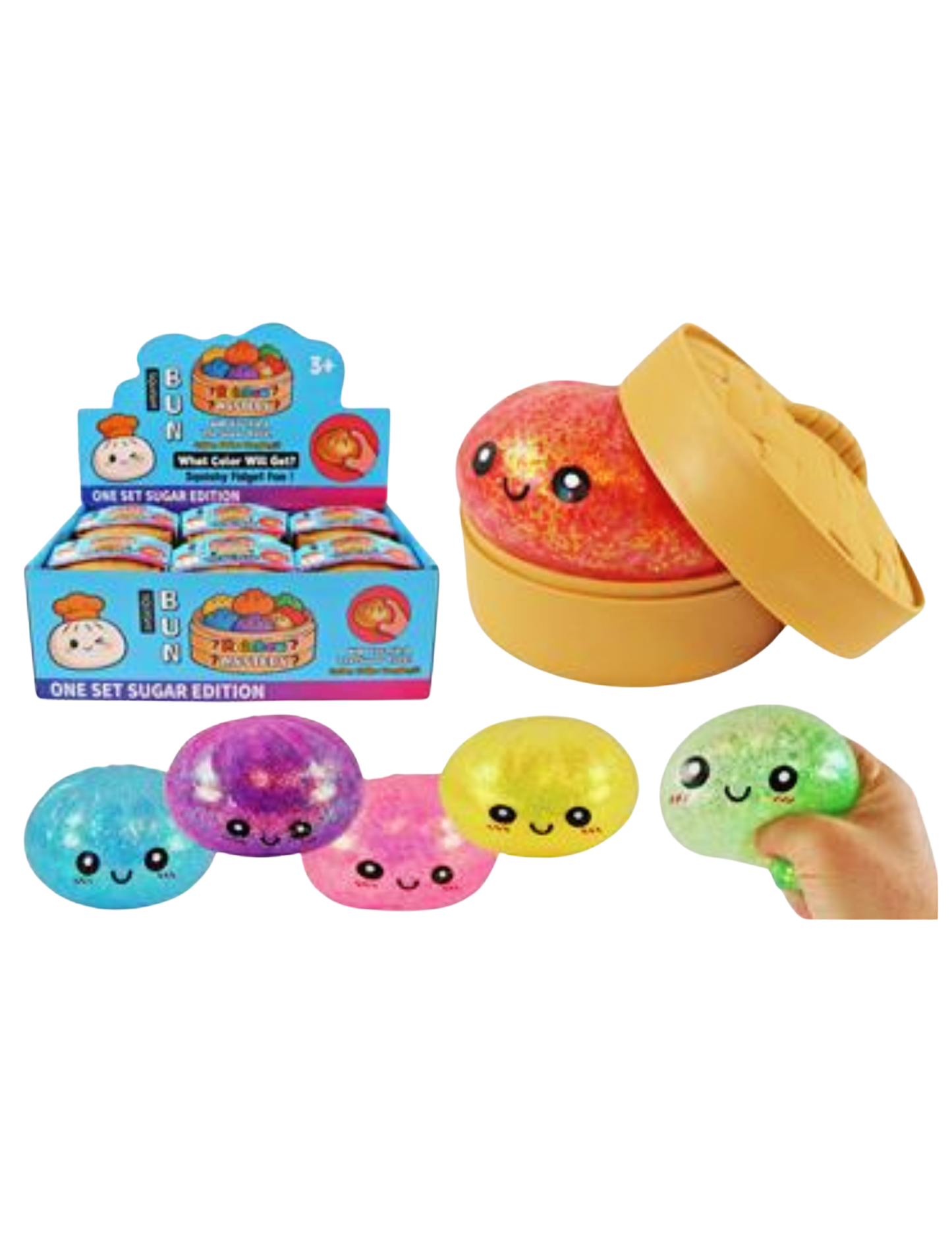 Squishy Sparkly Dumplings with Face 12ct