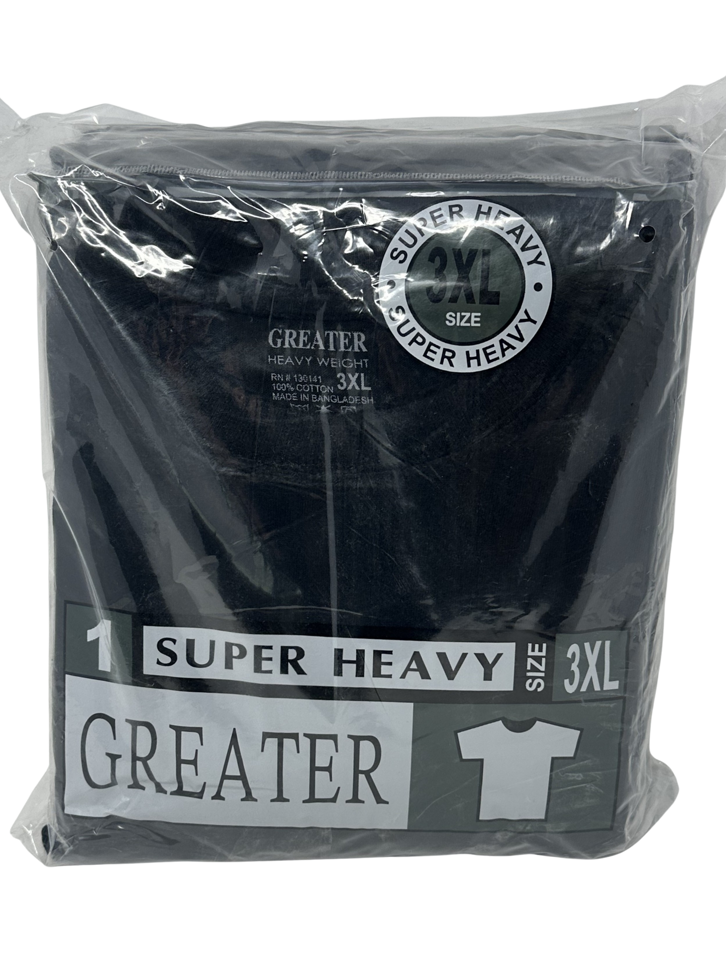 3X Black R-Neck Shirt