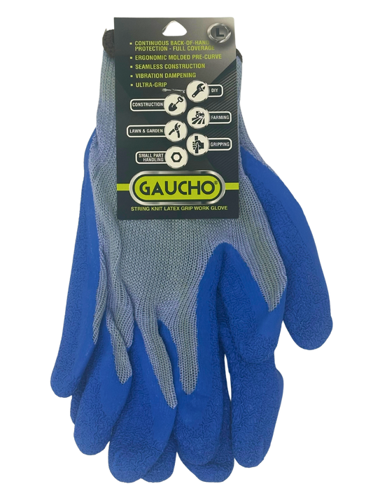 Blue Lg String Knit w/ Latex Grip
