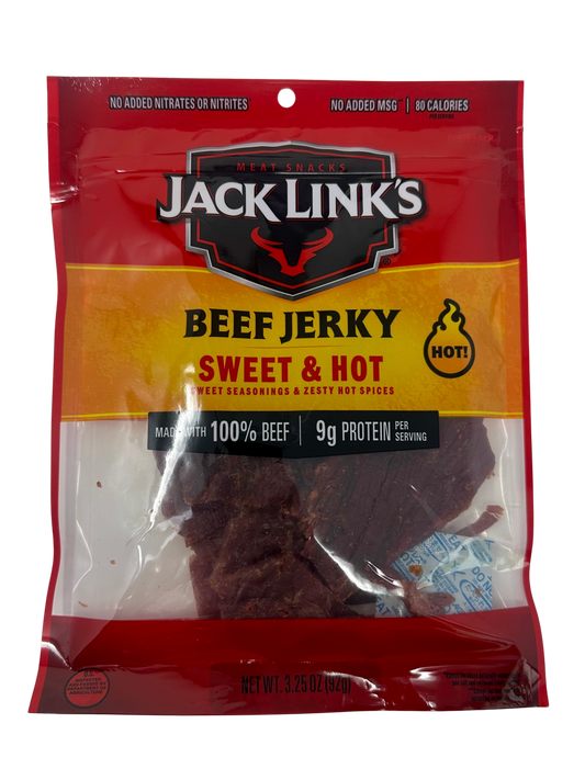 J.L. Lg Sweet & Hot Jerky Bag 3.25oz