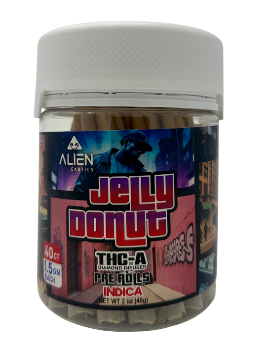 Alien THC-A Pre-Roll Jars (40 x 1.5g) Jelly Donut(Ind)