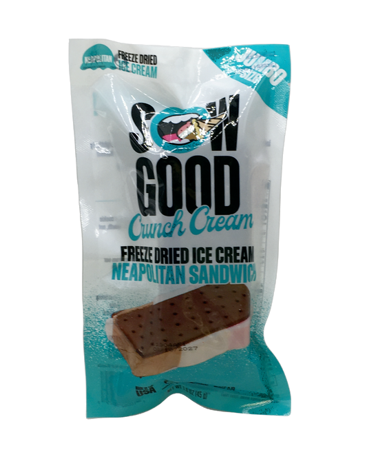 Jumbo Neapolitan Freeze Dried Ice Cream Sandwich 1.6oz