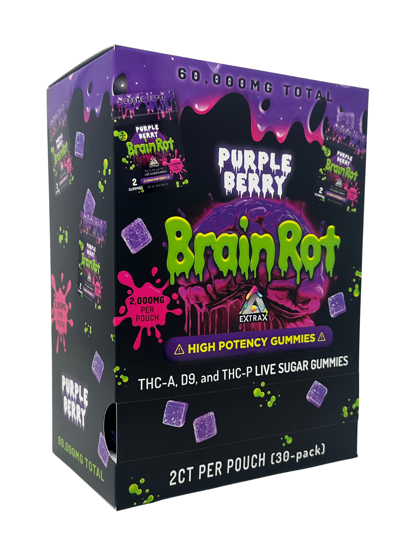 BrainRot Purple Berry 2,000mg THC-A 2ct 30pk