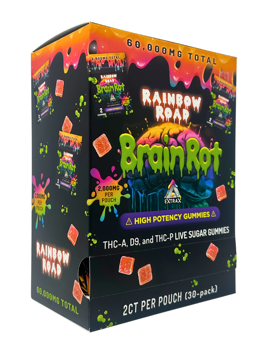BrainRot Rainbow Road 2,000mg Gummies THC-A 2ct 30pk