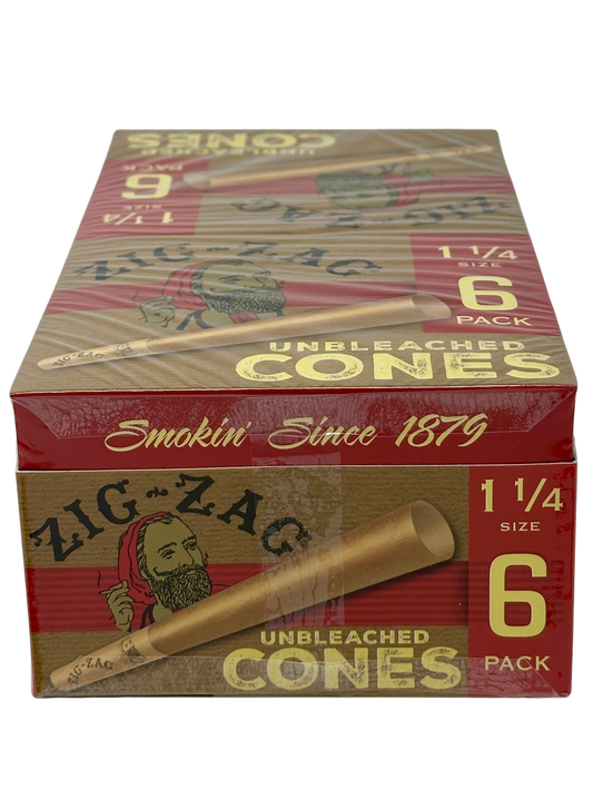Zig-Zag 6pk Unbleached Cones 1.25"