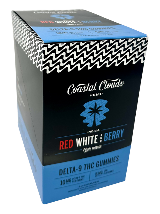 Coastal Clouds Red White & Berry D9 THC Gummies (Ind)