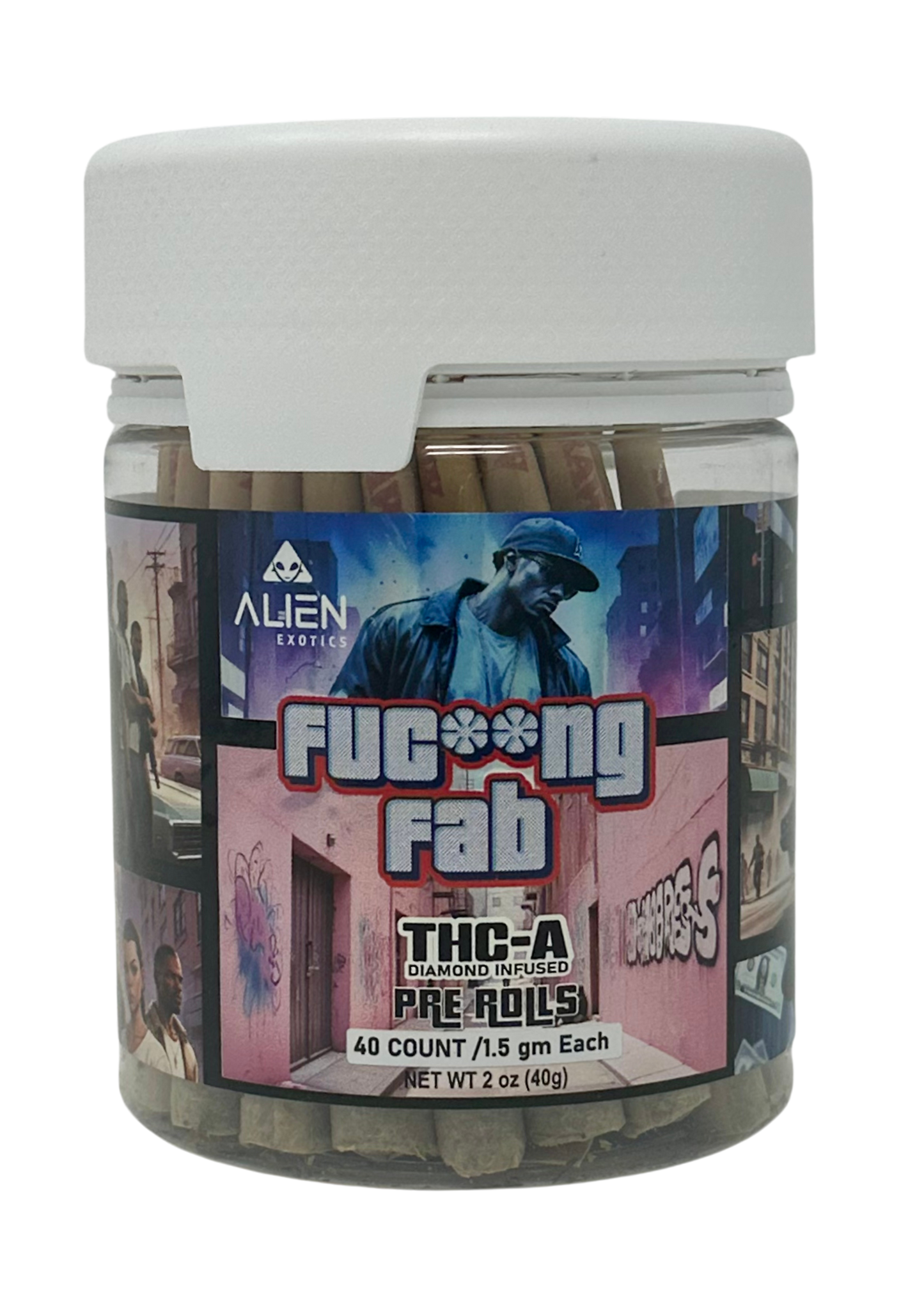 Alien THC-A Pre-Roll Jars (40 x 1.5g) Fcking Fab(Sat)