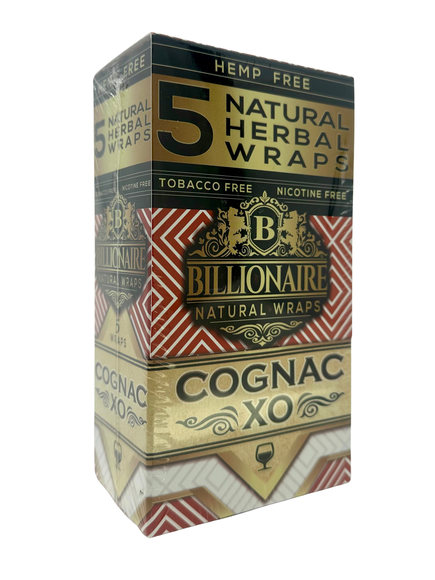 Billionaire Hemp Free Herbal Wrap 5pk Cognac