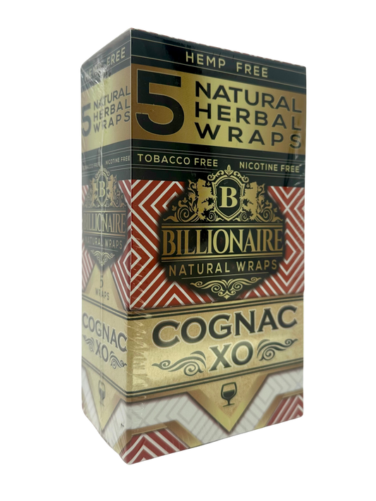 Billionaire Hemp Free Herbal Wrap 5pk Cognac