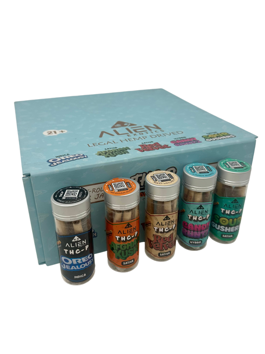 Turquoise Alien THC-P Diamond Infused 5ct Mini Pre-Roll Asst Dsp
