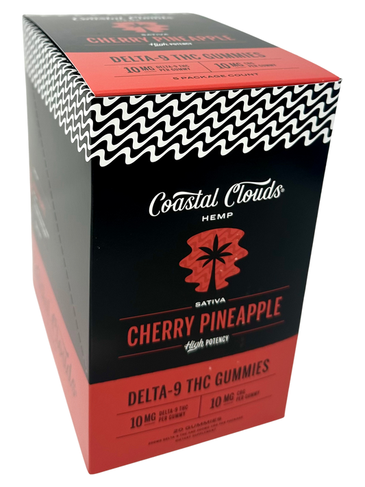 Coastal Clouds Cherry Pineapple D9 THC Gummies (Sat)