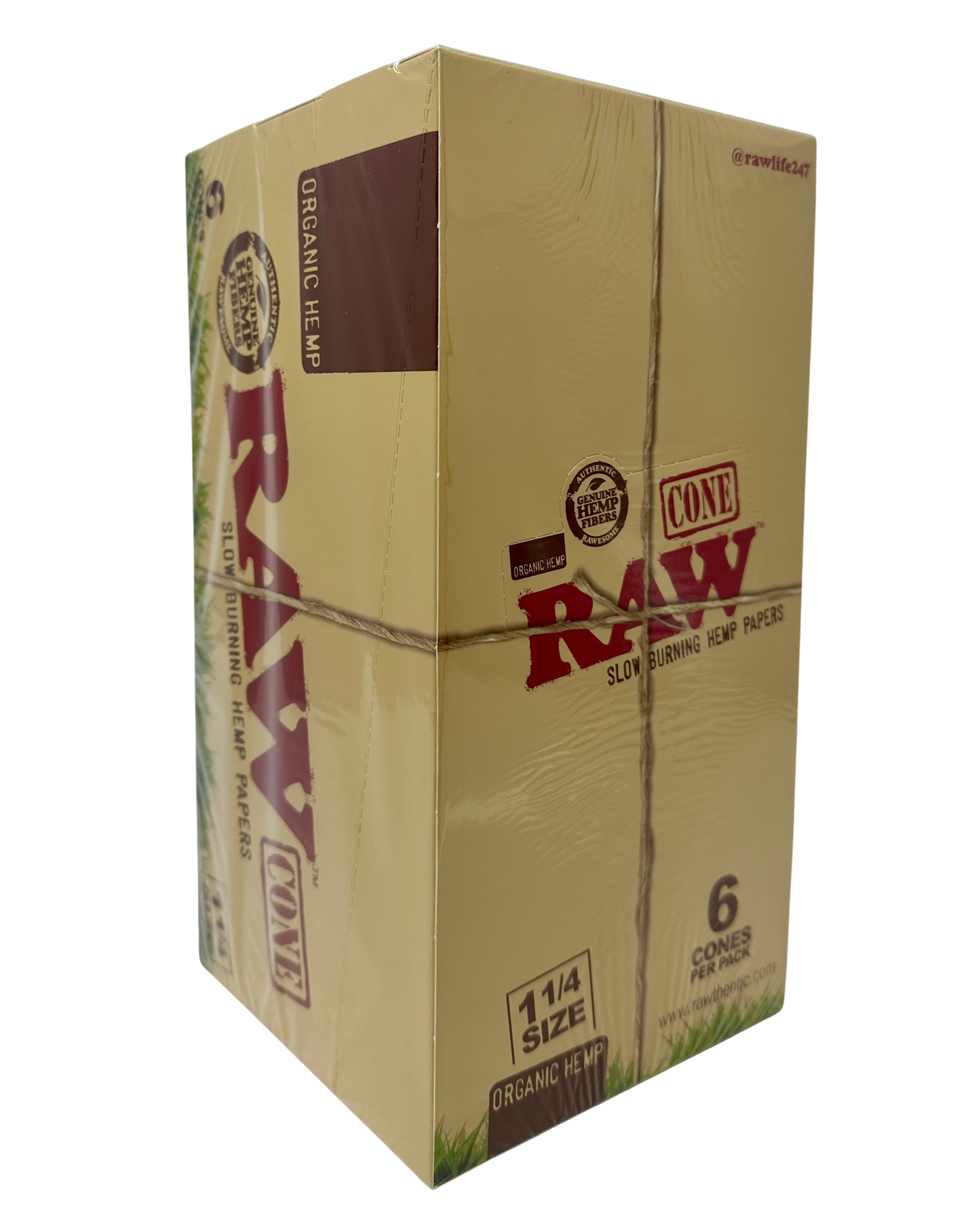 RAW 6pk Organic Hemp Cones 1.25"