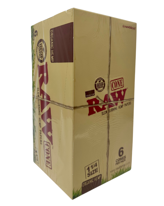RAW 6pk Organic Hemp Cones 1.25"