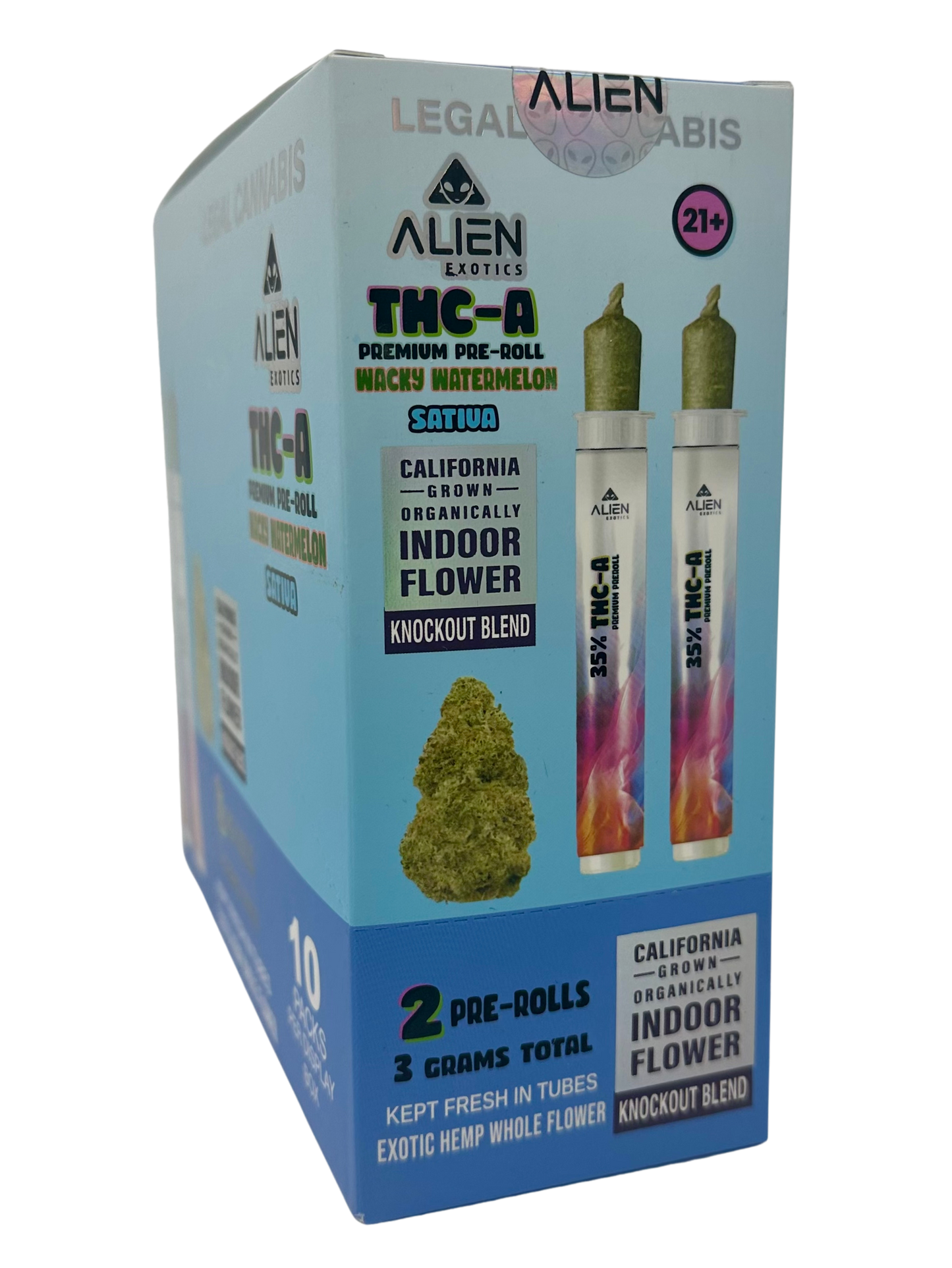 (Sat) Alien Exotics Prem THC-A Pre-Roll Wacky Wtrmln