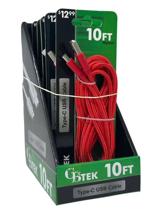 CBTEK Type C 10' Nylon Cable
