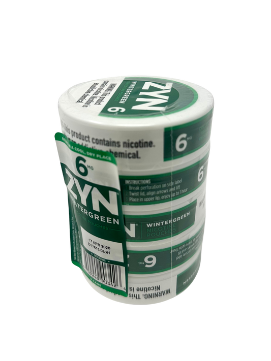ZYN Nicotine Pouches 6mg Wintergreen