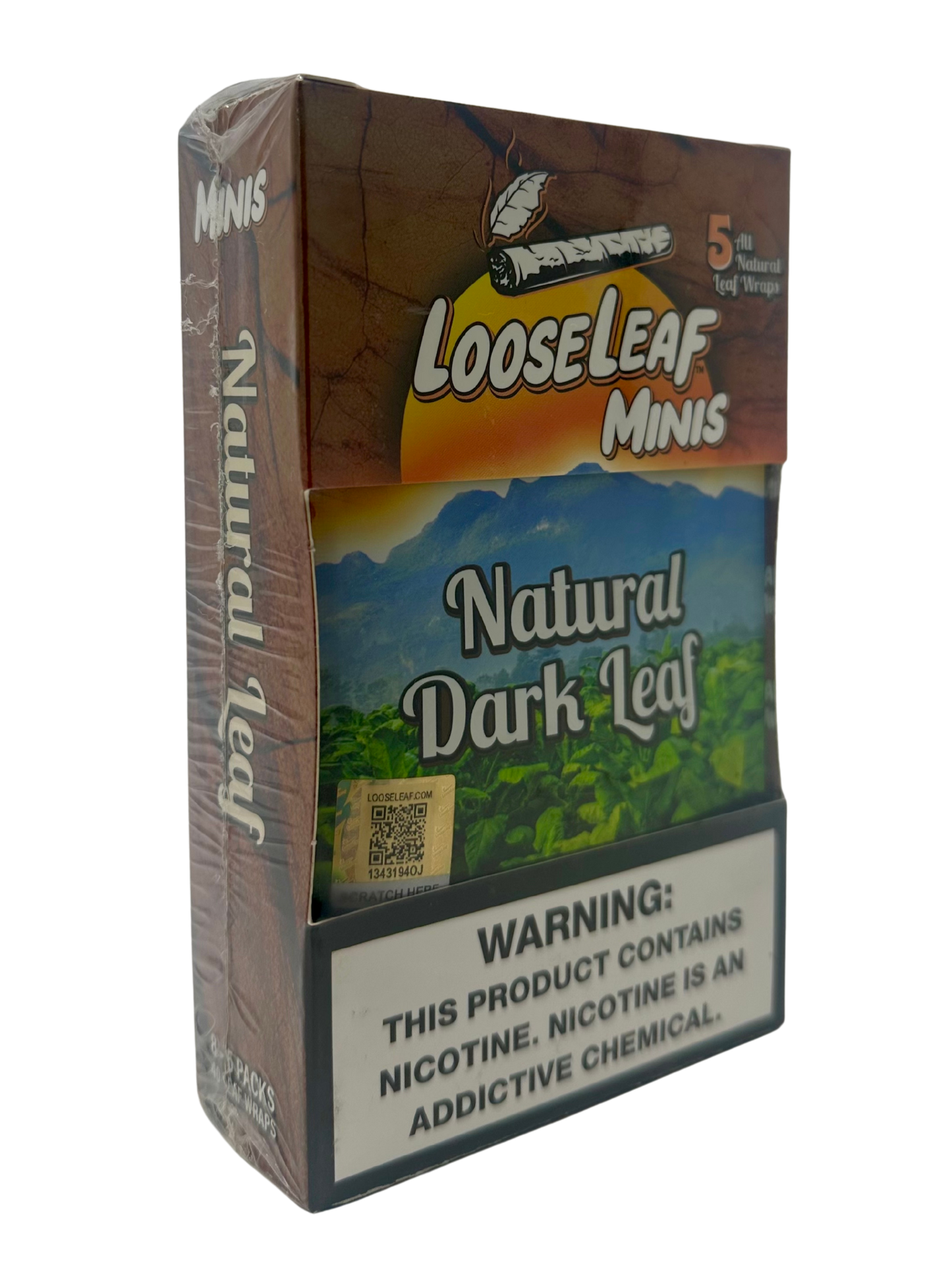 LooseLeaf Minis All Nat 5pk Wraps Natural Dark Leaf