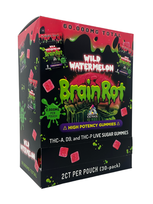 BrainRot Wild Watermelon 2,000mg Gummies THC-A 2ct 30 pk