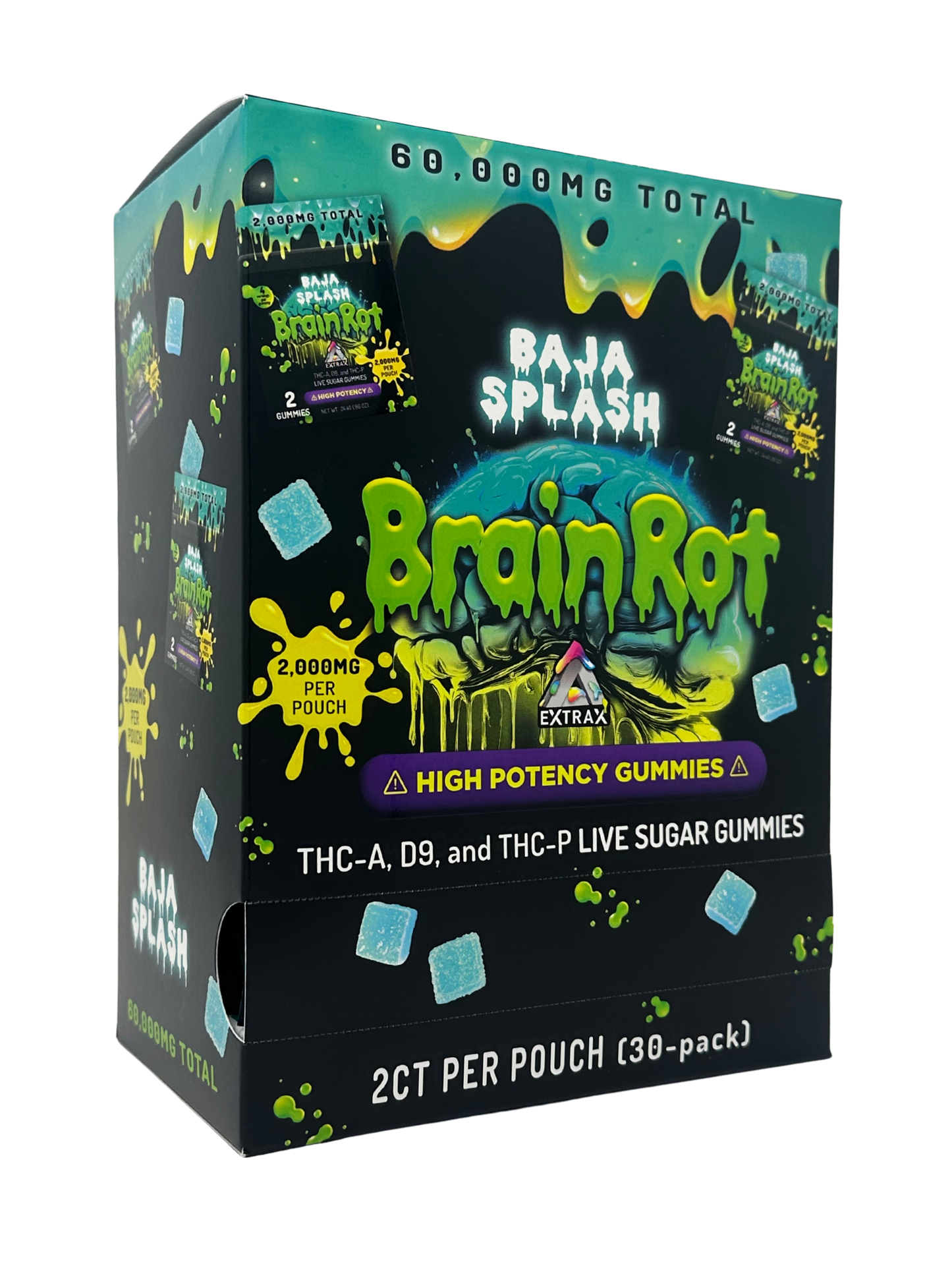 BrainRot Baja Splash 2,000mg Gummies THC-A 2ct 30pk