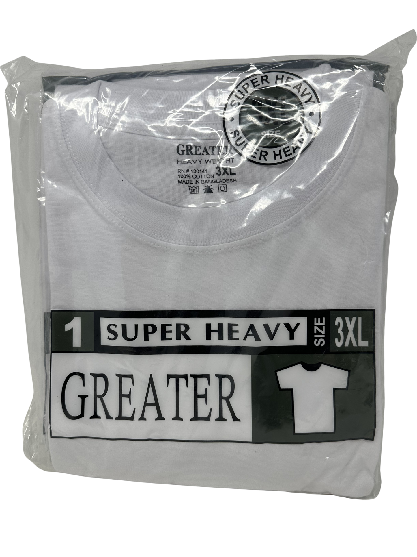 3X White R-Neck Shirt