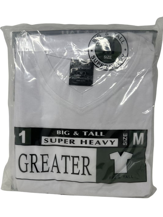 Med White V-Neck Shirt