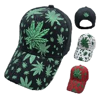 Embroidered Leaf Marijuana Hat