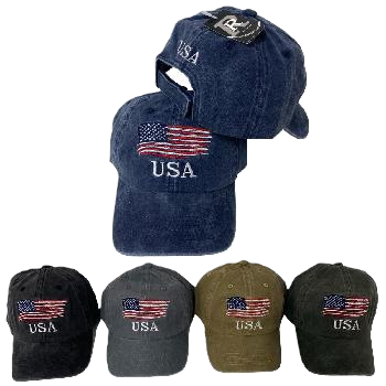 USA Flag Vintage Wash Cotton Cap