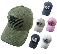 Embroidered USA Flag Solid Color Hat