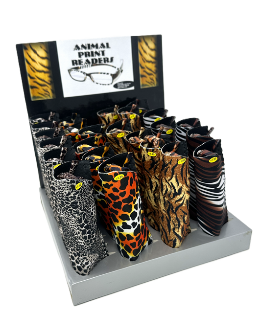 Animal Print Readers w/ Matching Pouch